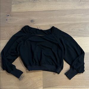 Free people Black Long Sleeve Crop Top